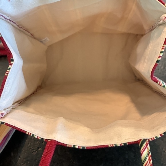Longaberger plaid and striped gift bag lunch tote vintage corduroy quilted lined - Picture 10 of 12